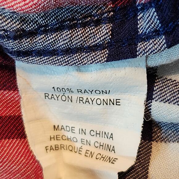 Rails Hunter Plaid Red Blue Flannel Button Shirt  Womens Large Farm Western - Picture 7 of 7